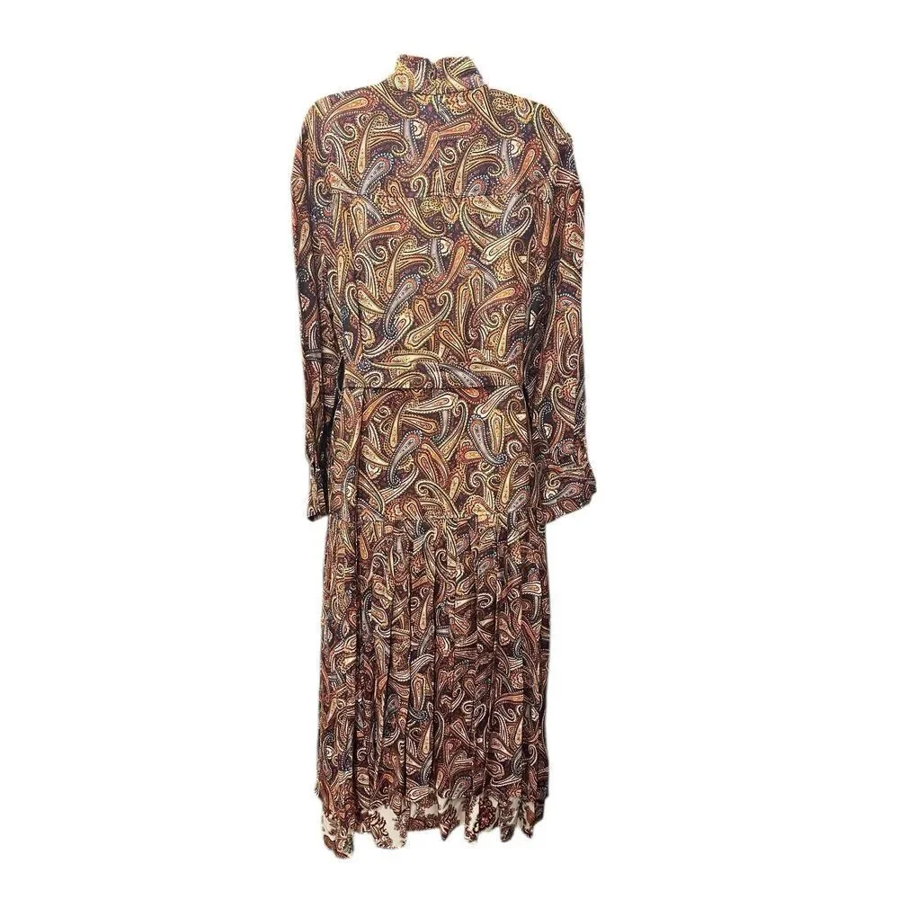 ULLA JOHNSON Paisley Print Wool Twill Adira Dress New With Tags Size 0
